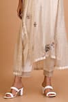 Mityan_Ivory Jute Silk Embroidered Floral Round Field Rush Tunic With Inner _Online_at_Aza_Fashions