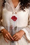 Buy_Mityan_Ivory Jute Silk Embroidered Floral V Neck Pancy Tunic And Pant Set _Online_at_Aza_Fashions