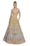 Buy_Anushree Reddy_Yellow Organza Embroidery Floral Sweetheart Tutty Fruity Lehenga With Blouse _Online_at_Aza_Fashions