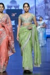 Buy_Anushree Reddy_Green Organza Embroidery Junoon Border Saree With Unstitched Blouse Piece _at_Aza_Fashions