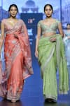 Anushree Reddy_Green Organza Embroidery Junoon Border Saree With Unstitched Blouse Piece _Online_at_Aza_Fashions