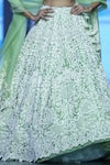 Buy_Anushree Reddy_Green Organza Embroidery Pearl Cutwork Malka Bridal Lehenga Set _Online_at_Aza_Fashions