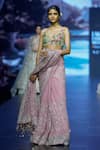 Buy_Anushree Reddy_Pink Georgette Embroidery Daavari Work Saree With Unstitched Blouse Piece _at_Aza_Fashions