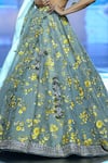 Buy_Anushree Reddy_Blue Organza Embroidery Zardozi Cutwork Nilufer Floral Bridal Lehenga Set _Online_at_Aza_Fashions