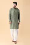 Manish Nagdeo_Green Kurta Ruby Silk Digital Printed Mandala Pattern And Salwar Set _Online_at_Aza_Fashions