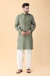 Buy_Manish Nagdeo_Green Kurta Ruby Silk Digital Printed Mandala Pattern And Salwar Set _Online_at_Aza_Fashions