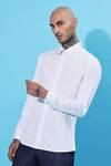 Shop_Sahil Aneja_White Cotton Placement Art Work Detail Shirt _Online_at_Aza_Fashions