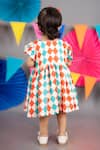 Shop_Little Brats_Beige Linen Satin Printed Checkered Dress _Online_at_Aza_Fashions