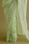 Buy_Devnaagri_Green Silk Organza Embroidered Dori Saree With Blouse _Online_at_Aza_Fashions