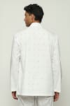 Shop_Abraham & Thakore_White Cotton Embroidered Resham Code Short Kurta _at_Aza_Fashions