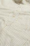 ABRAHAM AND THAKORE_Off White Cotton Printed Broken Pinstripes Motif Short Kurta _at_Aza_Fashions