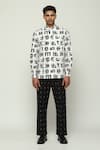 Buy_Abraham & Thakore_Ivory Cotton Printed Calligraphy Shirt _at_Aza_Fashions