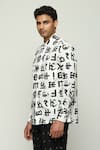 Abraham & Thakore_Ivory Cotton Printed Calligraphy Shirt _Online_at_Aza_Fashions