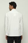 Shop_ABRAHAM AND THAKORE_White Cotton Embroidered Code Tonal Shirt _at_Aza_Fashions