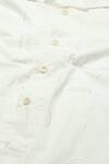 ABRAHAM AND THAKORE_White Cotton Embroidered Code Tonal Shirt _at_Aza_Fashions