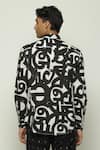 Shop_Abraham And Thakore_White Cotton Calligraphy Print Shirt _at_Aza_Fashions