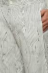 Abraham & Thakore_White Cotton Printed Broken Pinstripes Motif Pant _at_Aza_Fashions