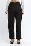 Shop_Abraham & Thakore_Black Chanderi Binary Code Flock Trouser _at_Aza_Fashions