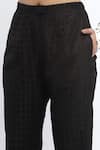 Abraham & Thakore_Black Chanderi Binary Code Flock Trouser _at_Aza_Fashions