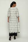 Shop_Abraham & Thakore_Ivory Silk Woven Ikat Code Round Neck Kurta _at_Aza_Fashions