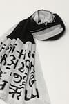 Shop_Abraham & Thakore_Black Crewel Embroidered Alphabet Scarf _at_Aza_Fashions