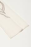 Abraham And Thakore_Ivory Sequins, Beads Ottoman Tulip Embroidered Scarf_Online_at_Aza_Fashions