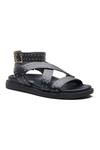 Buy_Dang Shoes_Black Biowalker Studded Flat Sandals_at_Aza_Fashions