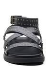 Buy_Dang Shoes_Black Biowalker Studded Flat Sandals_Online_at_Aza_Fashions