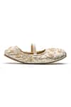 Shop_Dang Shoes_Gold Bloom Embroidered Ballerinas _at_Aza_Fashions