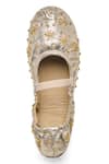 Dang Shoes_Gold Bloom Embroidered Ballerinas _Online_at_Aza_Fashions