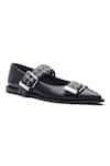 Buy_Dang Shoes_Black Double Buckle Strap Flats _at_Aza_Fashions