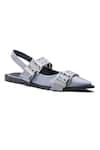 Buy_Dang Shoes_Grey Metallic Rivet Strap Flats _at_Aza_Fashions