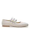 Shop_Dang Shoes_Beige Silver Multi Strap Ballerinas _at_Aza_Fashions