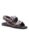 Buy_Dang Shoes_Brown May Leather Buckle Strap Sandals _at_Aza_Fashions