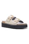 Buy_Dang Shoes_Beige Milton Cork Footbed Strappy Platform Sandals _at_Aza_Fashions