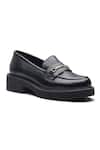 Buy_Dang Shoes_Black Spezia Leather Metal Piece Embellished Loafers _at_Aza_Fashions