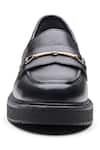 Dang Shoes_Black Spezia Leather Metal Piece Embellished Loafers _Online_at_Aza_Fashions