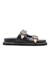 Shop_Dang Shoes_Black Double Buckle Strap Sandals _at_Aza_Fashions