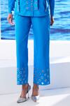 Buy_House of Zeniaa_Blue Cotton Rivet Collared Detailed Shirt And Pant _Online_at_Aza_Fashions