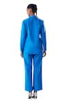 House of Zeniaa_Blue Cotton Rivet Collared Detailed Shirt And Pant _at_Aza_Fashions