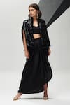 Buy_House of Zeniaa_Black Embellished Night Aura Cape _Online_at_Aza_Fashions