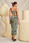 Shop_Jodi_Green Modal Handblock Printed Sohrai Paintings Crop Top And Draped Skirt Set _at_Aza_Fashions