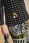 Buy_Jodi_Black Mul Printed Geometric Shawl Collar Pipli Blazer _Online_at_Aza_Fashions