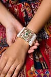 Buy_Queens Jewels_Multi Color Stones Opulent Jadau Bracelet _at_Aza_Fashions