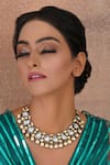 Buy_Ruby Raang_Silver Plated Kundan Dual Toned Embellished Necklace _at_Aza_Fashions