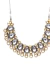 Ruby Raang_Silver Plated Kundan Dual Toned Embellished Necklace _Online_at_Aza_Fashions