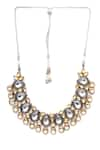 Buy_Ruby Raang_Silver Plated Kundan Dual Toned Embellished Necklace _Online_at_Aza_Fashions