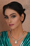 Buy_Ruby Raang_Silver Plated Kundan Embellished Necklace _at_Aza_Fashions