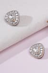 Shop_Ruby Raang_Silver Plated Kundan Embellished Studs _at_Aza_Fashions