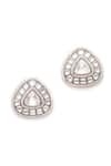 Ruby Raang_Silver Plated Kundan Embellished Studs _Online_at_Aza_Fashions